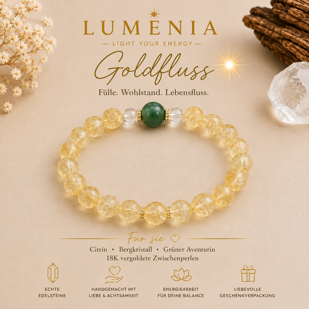 Lumenia Goldfluss - Citrin, Aventurin, Bergkristall