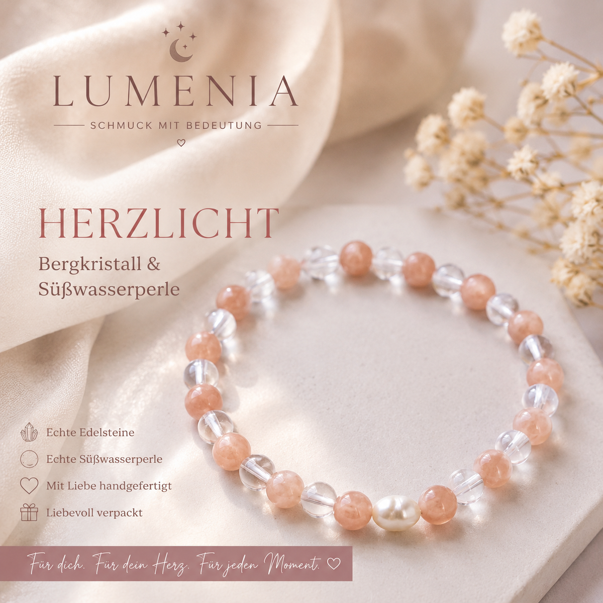 Lumenia Herzlicht - Bergkristall & Sonnenstein