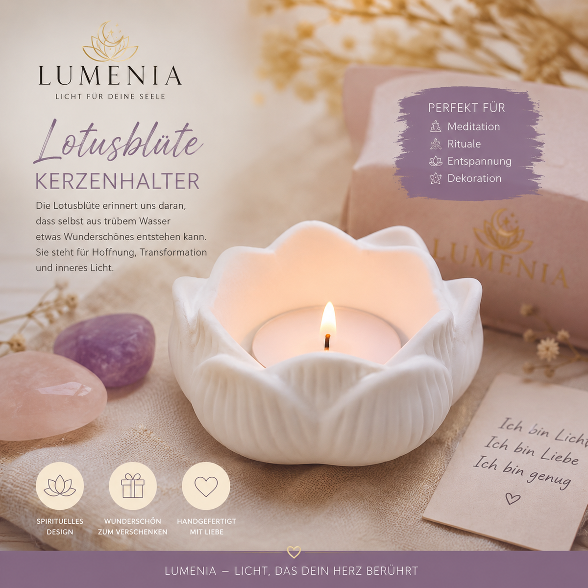 Lotusblume Kerzenhalter – Home Deko aus Gießpulver