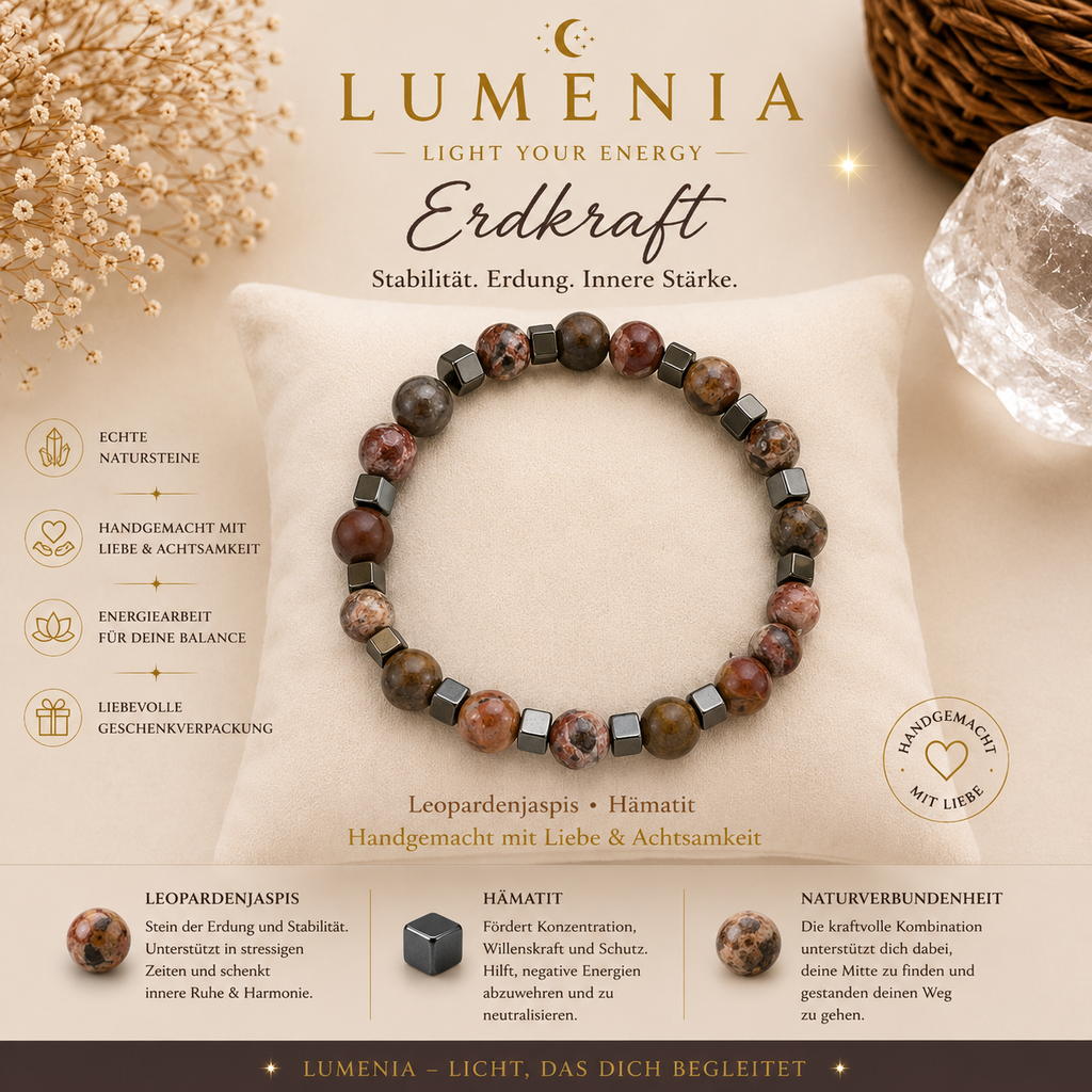 Hämatit & Jaspis Herren Armband