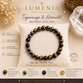 Tigerauge, Turmalin, Hämatit & Vulkanstein Herren Armband