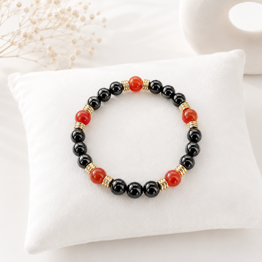 Onyx & Karneol Herren Armband