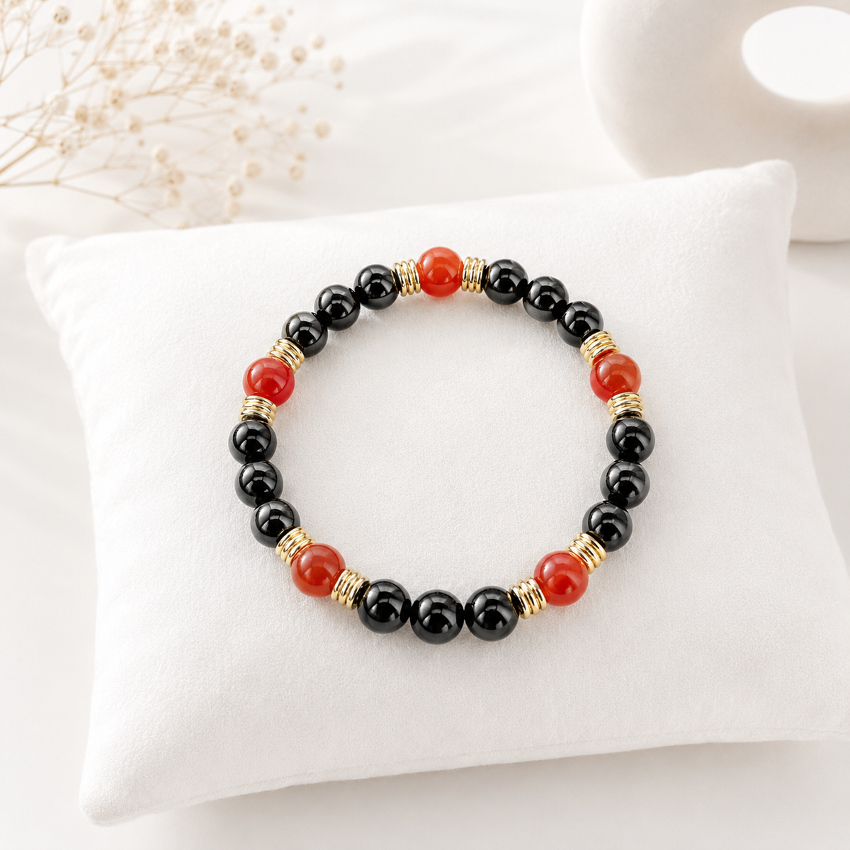 Onyx & Karneol Herren Armband
