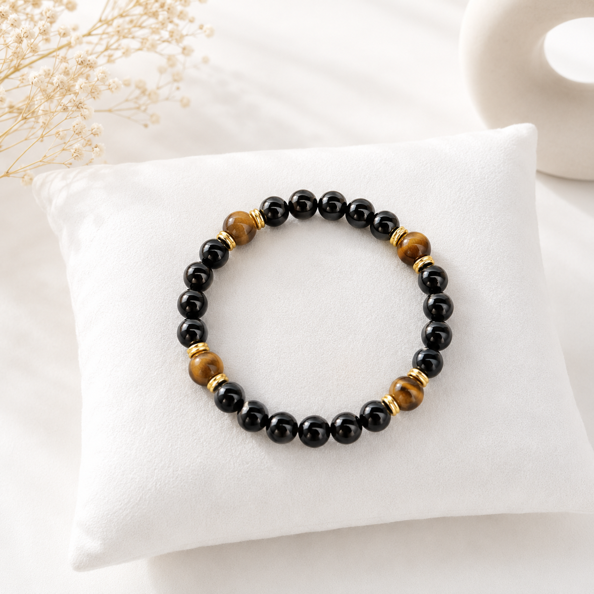 Onyx & Tigerauge Herren Armband